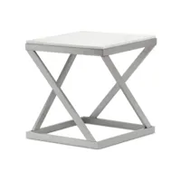 paris prix - table d'appoint design palamo 57cm argent & blanc