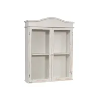 vitrine en bois finition blanc antique l64xpr17xh84 cm style shabby
