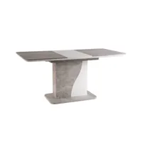 sytio - table extensible pour la salle à manger - 120x80x76 cm - panneau mdf mélaminé - table salon - blanc