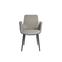chaise rembourrée en tissu avec structure en acier noir