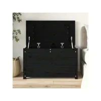 boîte de rangement noir 80x40x45,5 cm bois massif de pin