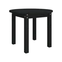 table de salon noir ø 55x45 cm bois massif de pin