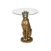 table d'appoint design wild léopard 52cm or