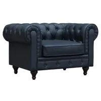 fauteuil chesterfield aliza - 111 x 82 x 70 cm - noir