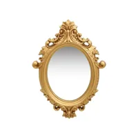 miroir mural  miroir déco pour salle de bain salon chambre ou dressing style château 56x76 cm doré meuble pro frco61425