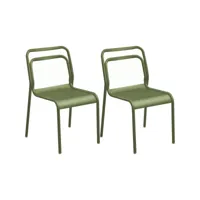chaises en aluminium eos (lot de 2) amande