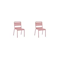 lot de 2 chaises de jardin - acier - rose ironch2rz