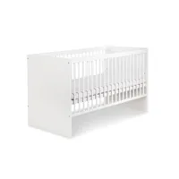 dalia lit bébé enfant avec barreaux amovibles et sommier réglable blanc 120x60