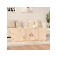 table basse table de salon  bout de canapé 100x50x41 cm bois massif de pin meuble pro frco57632