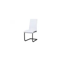 chaise moro design en métal et similicuir coloris blanc - lot de 4