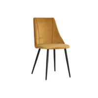 chaise en velours moutarde, 50x53x86 cm