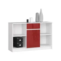 lars - buffet style moderne salon/bureau - 120x77x40 - 1 porte+1 tiroir - meuble de salon - rouge