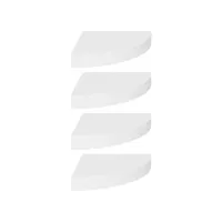 étagères d'angle flottantes 4 pcs blanc 25x25x3,8 cm mdf