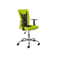 chaise de bureau réglable simili cuir vert et noir roll
