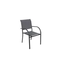 lot de 4 fauteuils lavezzi gris foncé 65x56x86cm