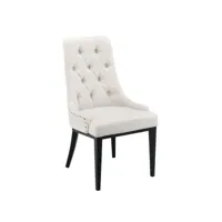 chaise de salle à manger stylée avec motif chesterfield siège design pieds robustes en métal rembourrage textile 100 x 53 x 60 cm sable helloshop26 03_0005003