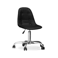 chaise de bureau à roulettes - tapissée - fery noir