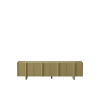 basu - meuble tv 4 portes en bois l200cm - couleur - vert kaki