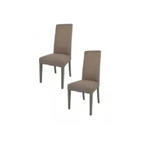 duo de chaises tissu marron - pise - l 54 x l 46 x h 99 cm
