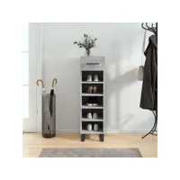 armoire à chaussures gris béton 30x35x105 cm bois d'ingénierie