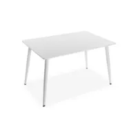 table de salle à manger versa anika blanc métal bois mdf (80 x 75 x 120 cm) 22020048
