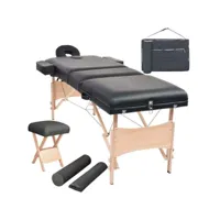 table de massage pliable et tabouret 10 cm d'épaisseur noir helloshop26 02_0001865