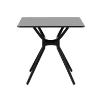 petite table de salle à manger salon carrée avec plateau 80 x 80 cm noir helloshop26 14_0004499