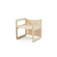 set 3 chaises enfants en bois pin couleur naturel montessori. cube3