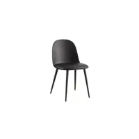 chaise 'jasmon' coussin pu noir, dimension h81 x l51 x p44, idéal pour votre cuisine ou salle à manger