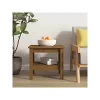table basse table de salon  bout de canapé marron miel 45x45x40 cm bois massif de pin meuble pro frco13019