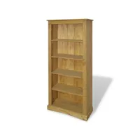 étagère armoire meuble design bibliothèque à 5 niveaux pin 170 cm marron helloshop26 2702018par2