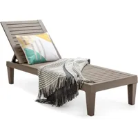 giantex bain de soleil réglable, chaise longue résistante aux intempéries et à la rouille pour terrasse, plage, balcon, charge 180kg