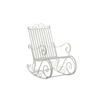 chaise fauteuil à bascule rocking chair pour jardin en fer blanc vieilli mdj10104