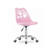 coopie - chaise pivotante style moderne chambre d'enfant - 50x57x81.5 cm - rose
