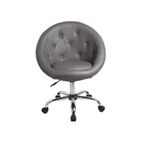 fauteuil siège chaise capitonné lounge pivotant synthétique gris helloshop26 1109014