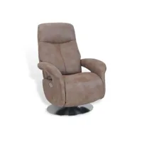 fauteuil de relaxation electrique - microfibre - tolma - microfibre marron