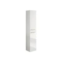colonne salle de bain suspendue avec 2 portes coloris blanc laqué - 150 x 30 x 25 cm -pegane-