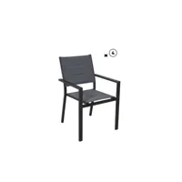 lot de 4 fauteuils navagio gris foncé 58x57x87cm