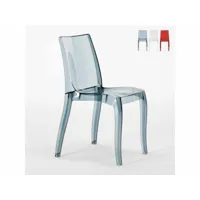 chaise salle à manger bar transparent empilable cristal light polycarbonate grand soleil design grand soleil