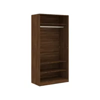 garde-robe chêne marron 100x50x200 cm armoire penderie multi-rangement bois d'ingénierie fr2024