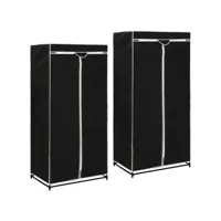 armoire de dressing - 2 pcs garde-robes noir 75x50x160 cm