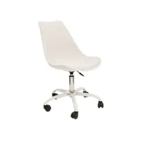 chaise de bureau à roulettes design kiruna - blanc