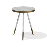 table d'appoint effet marbre avec pieds dorés ramona 98987