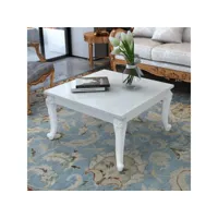 table basse table de salon  bout de canapé 80 x 80 x 42 cm laquée blanc meuble pro frco34279