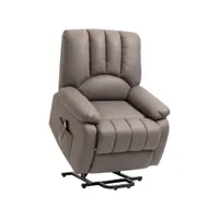 fauteuil de relaxation électrique - fauteuil releveur inclinable - repose-pied ajustable - microfibre polyester gris