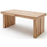 table à manger rectangulaire en chêne sauvage laqué mat massif - l.220 x h.76 x p.100 cm -pegane- pegane