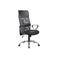 chaise de bureau bay, fauteuil présidentiel avec accoudoirs, chaise de bureau ergonomique, 56x61h111/121 cm, noir 8052773852920