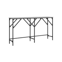 table console sonoma gris 140x29x75 cm bois d'ingénierie