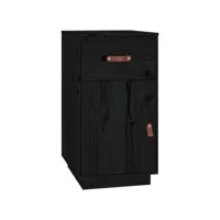 vidaxl armoire de bureau noir 40x50x75 cm bois massif de pin