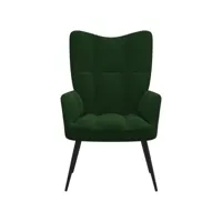 fauteuil salon - fauteuil de relaxation vert foncé velours 61x70x96,5 cm - design rétro best00009334392-vd-confoma-fauteuil-m05-2375